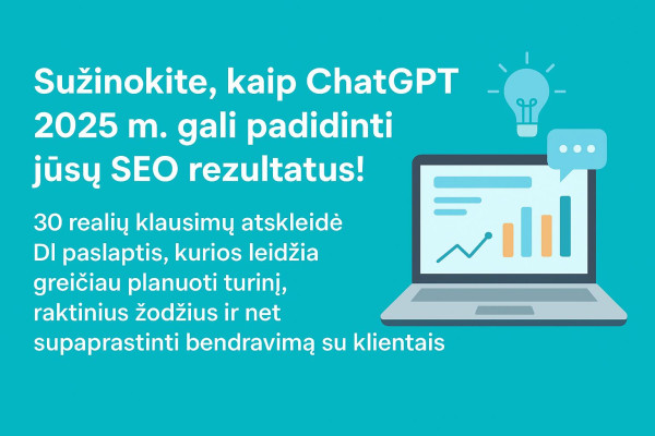 Dirbtinis intelektas SEO strategijoms – ChatGPT 2025 vizualas