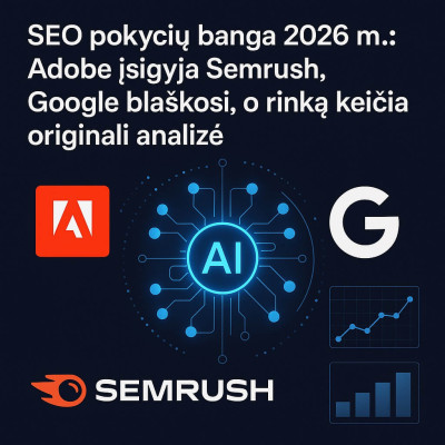 „SEO pokyčių banga 2026 m.: Adobe įsigyja Semrush, Google blaškosi, o rinką keičia originali analizė“