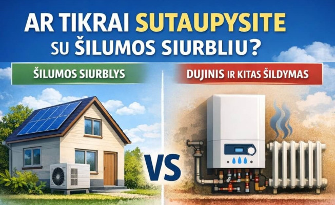 Šilumos siurblio ir dujinio šildymo palyginimas – energijos efektyvumas, mažesnės sąskaitos ir iki 300 % didesnis naudingumas