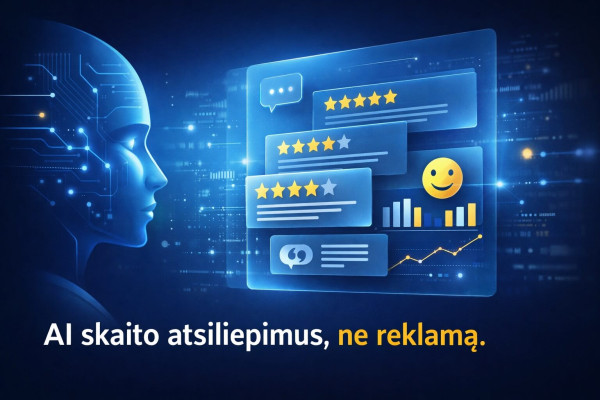 Dirbtinis intelektas analizuoja klientų atsiliepimus, įvertinimus ir reputacijos duomenis skaitmeninėje aplinkoje